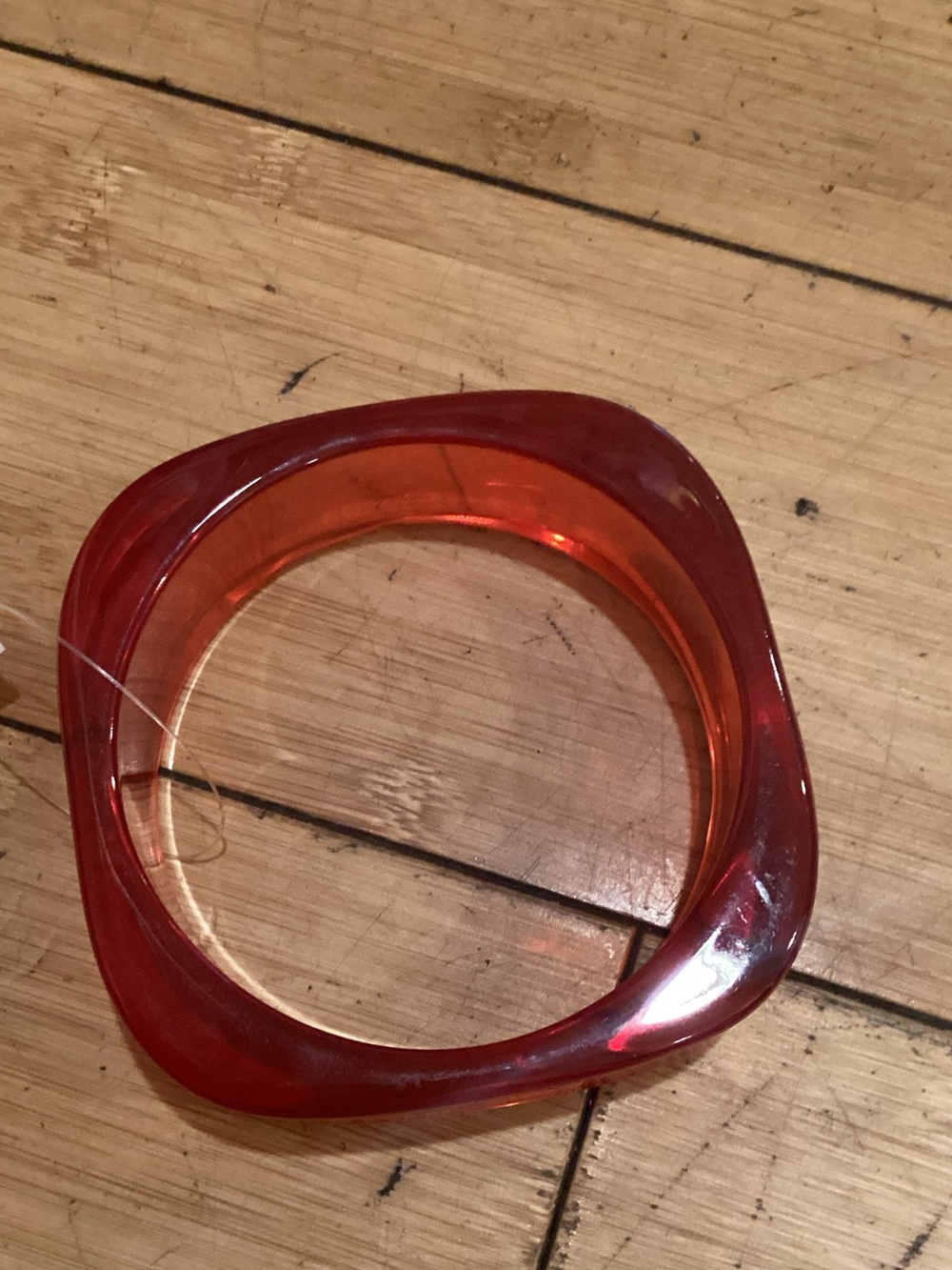 Translucent‎ Red Square Hoop Resin Bracelet